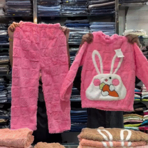 🐰 Kids Ultra-Soft Winter Night Suit Set – Bunny Love Edition 🐰