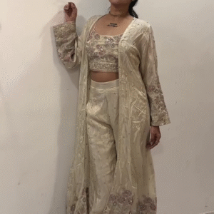 🤍 Ivory Royale Embroidered Palazzo Set 🤍