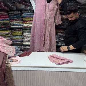 🌸 Blush Rosé Embroidered Anarkali Suit Set 🌸