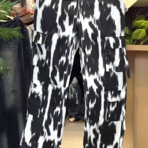 🖤 Streetcore Black & White Abstract Cargo Pants – Bold, Utility & Trend-Driven 🖤