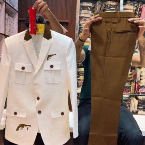 🤍🔥 Signature Gentleman Blazer & Trouser Set – Premium Statement Formal Wear 🔥🤍