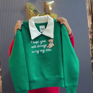 💚 Adorable "Always By My Side" Teddy Bear Collared Sweatshirt - Multiple Colors & Designs Available! 🐻