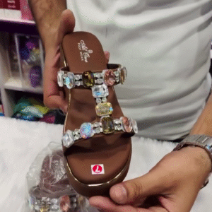 ✨ LuxeGlam™ Crystal Embellished Slip-On Sandals – Elegance with Every Step 👡💎