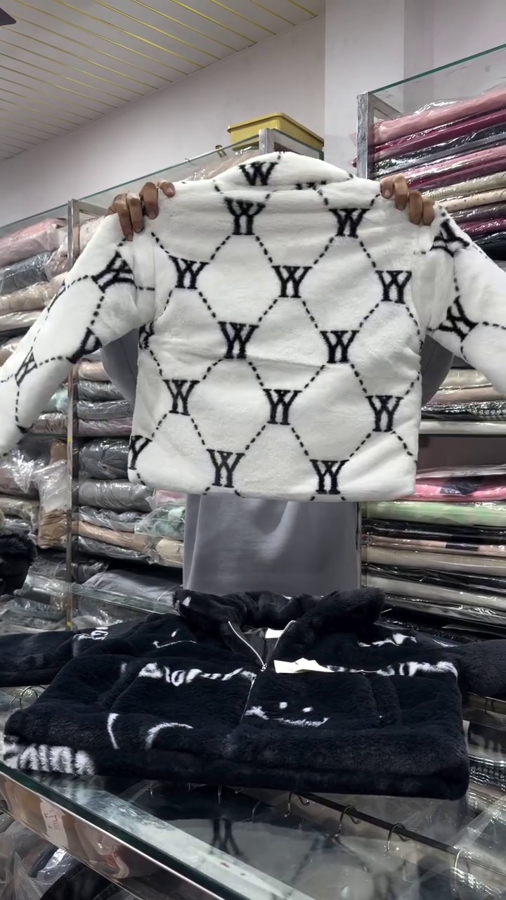 🤍 Luxe Plush Monogram Jacket – Ultra-Soft Warmth with Iconic Style ✨ - Image 3