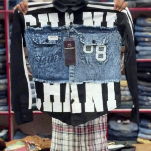 π€π₯ Street Fusion Denim Panel Shirt β Bold Layers, Urban Edge & Statement Style