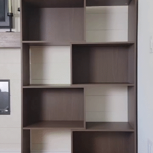 🪵 Modern Geometric Wooden Bookshelf | Stylish Multi-Tier Storage Unit 🪵