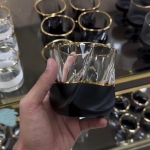 🖤✨ Noir Luxe Gold-Rim Glassware – Modern Elegance for Refined Tables ✨🖤