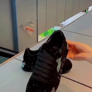 🖤 Black Crystal-Studded Sneakers – Luxury Street Drip 🖤