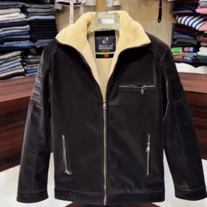 🖤 Arctic Edge Fur-Collar Leather Jacket – Premium Winter Essential 🖤