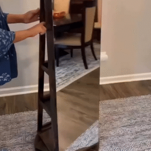 🪞 360° Rotating Full-Length Standing Mirror with Storage – Style Meets Smart Functionality 🪞