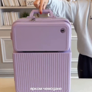 💜 LuxeCarry Stackable Travel Vanity & Cabin Trolley Set – Stylish, Smart & Travel-Ready ✈️✨