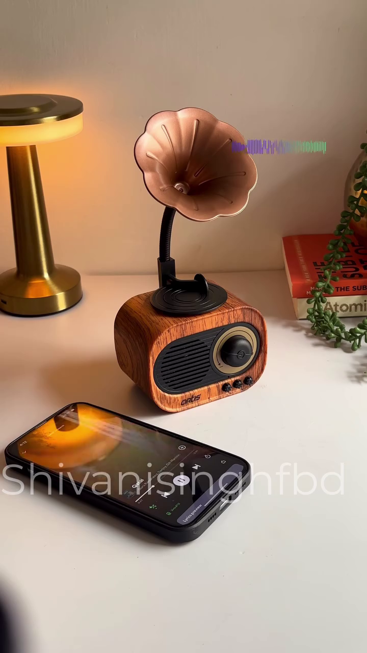 🎶 Vintage Bloom Bluetooth Speaker – Retro Gramophone Style with Modern Sound 🎶 - Image 4