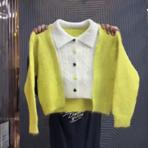 💛✨ Lemon Pop Cropped Cardigan Shirt – Cute, Cozy & Trendy 😍🍋