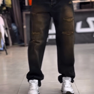 🖤🔥 Premium Black Washed Ripped Jeans – Street Fit with Hardcore Drip 😮‍💨👖