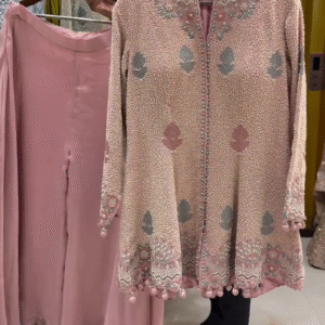 🌸✨ Blush Royale Embroidered Sharara Set – Heavy Work Partywear Suit 💖👗