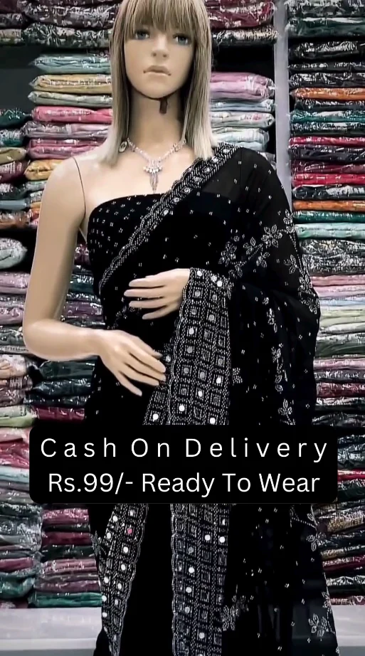 Chic Black Ready Saree – Stylish, Modern & Effortless - Image 4