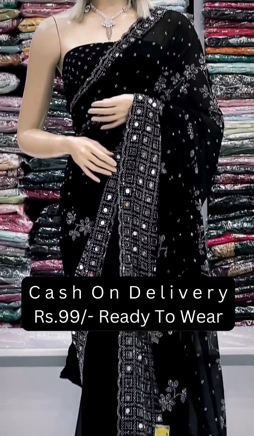 Chic Black Ready Saree – Stylish, Modern & Effortless - Image 3