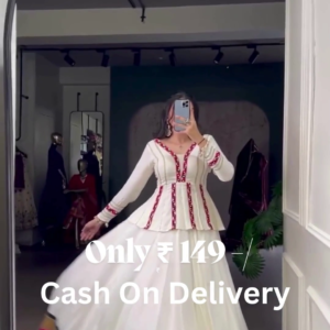 Designer White Peplum Sharara Set