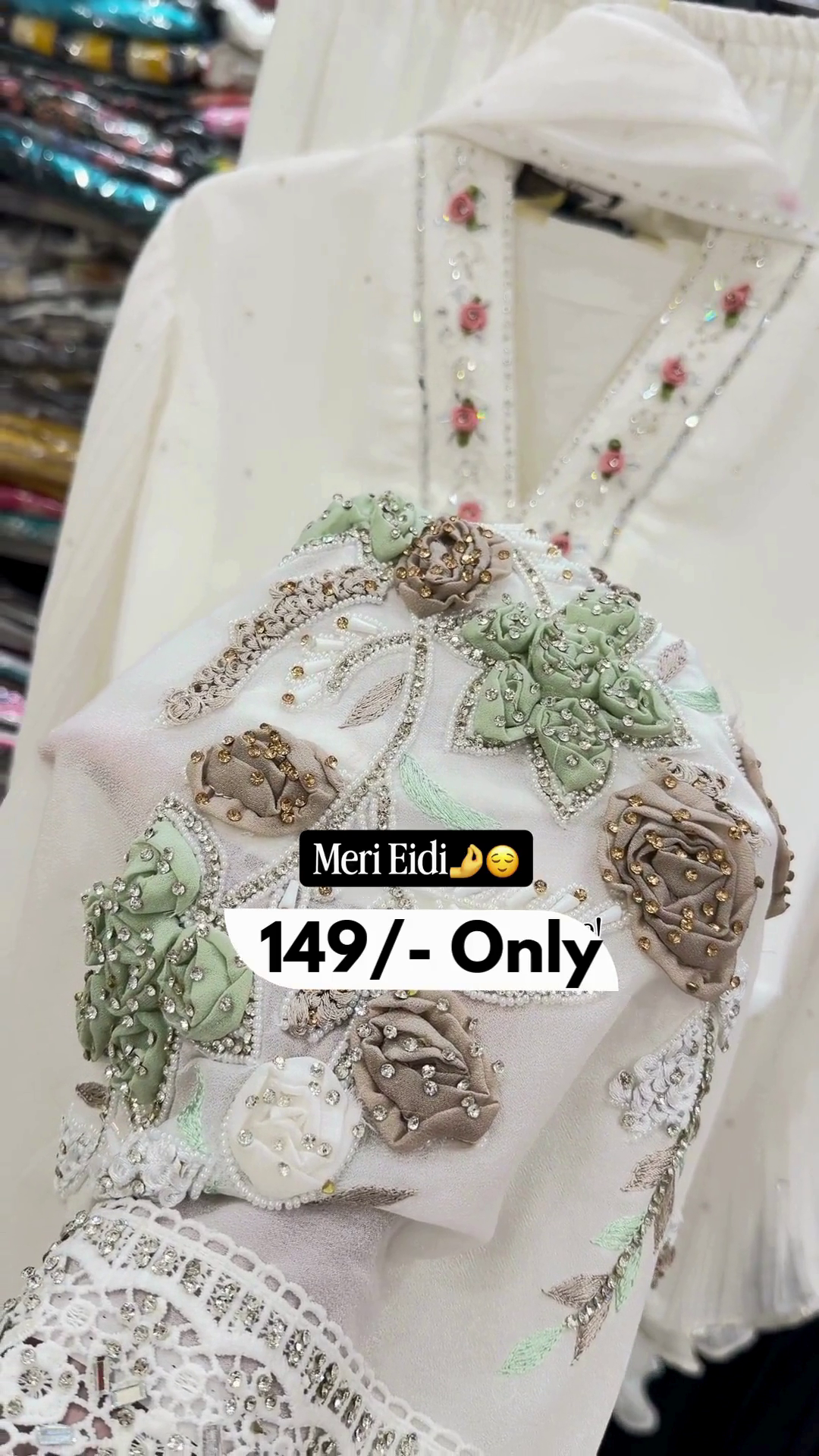 Eid Special Embroidered White Kurti Set - Image 6