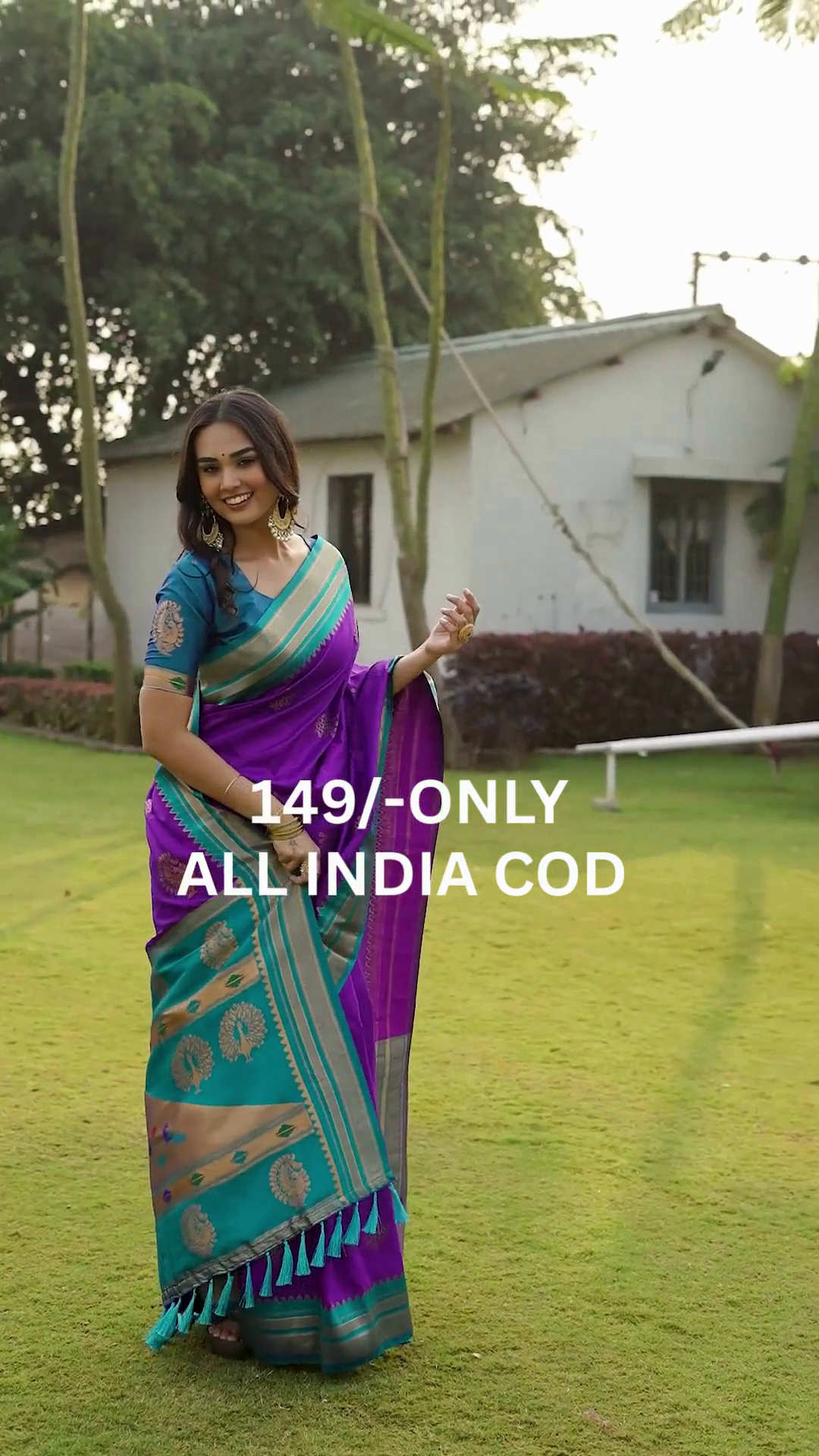 Royal Purple Soft Silk Saree - Image 3