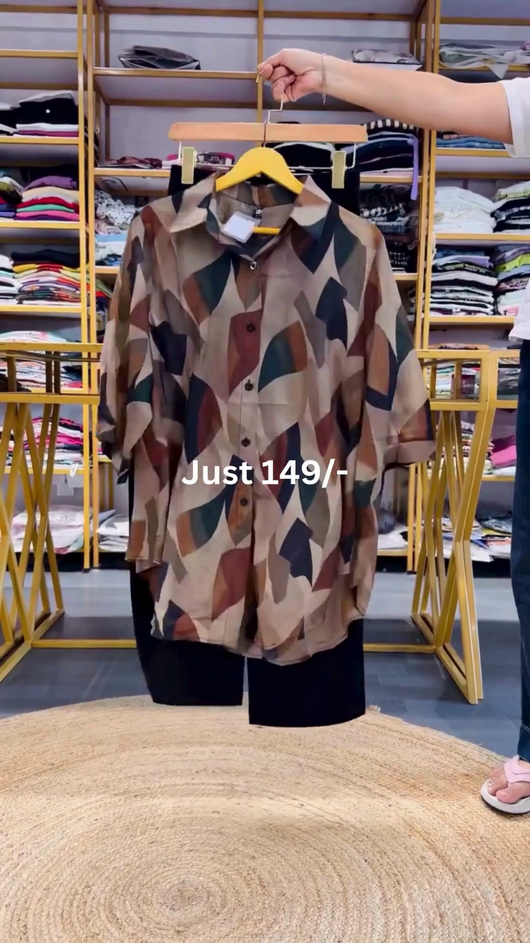 Abstract Print Oversized Casual Shirt