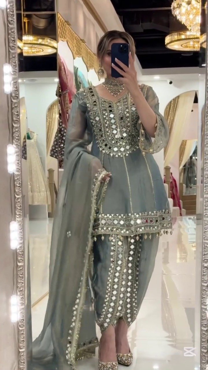 Mirror Work Designer Sharara Suit - Image 4